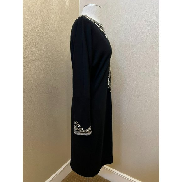 NAEEM KHAN Women's Tunic Top Sequins Embellished Wool Size 8 - Picture 2 of 4